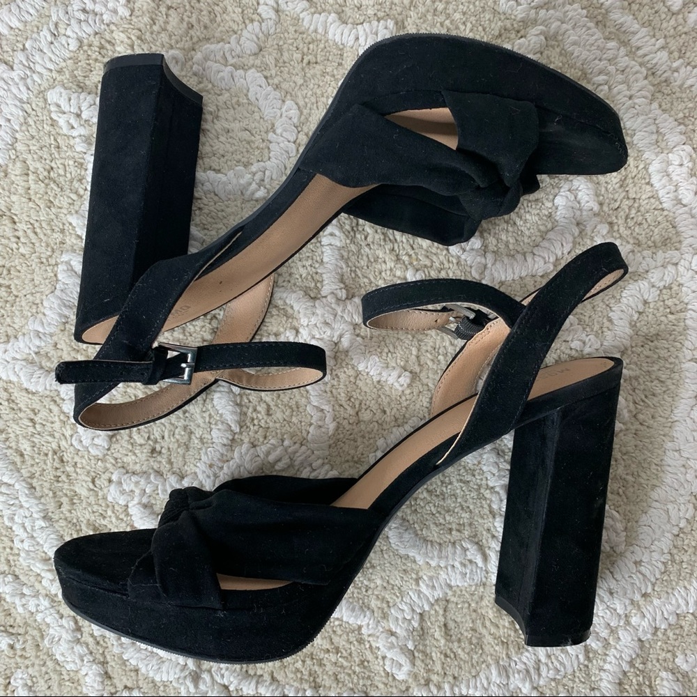 Mossimo Suede-Like Knotted Platform Ankle Strap Heels